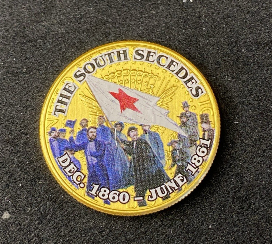 Colorized Kennedy JKF Half Dollar Civil War The South Secedes Free Shipping