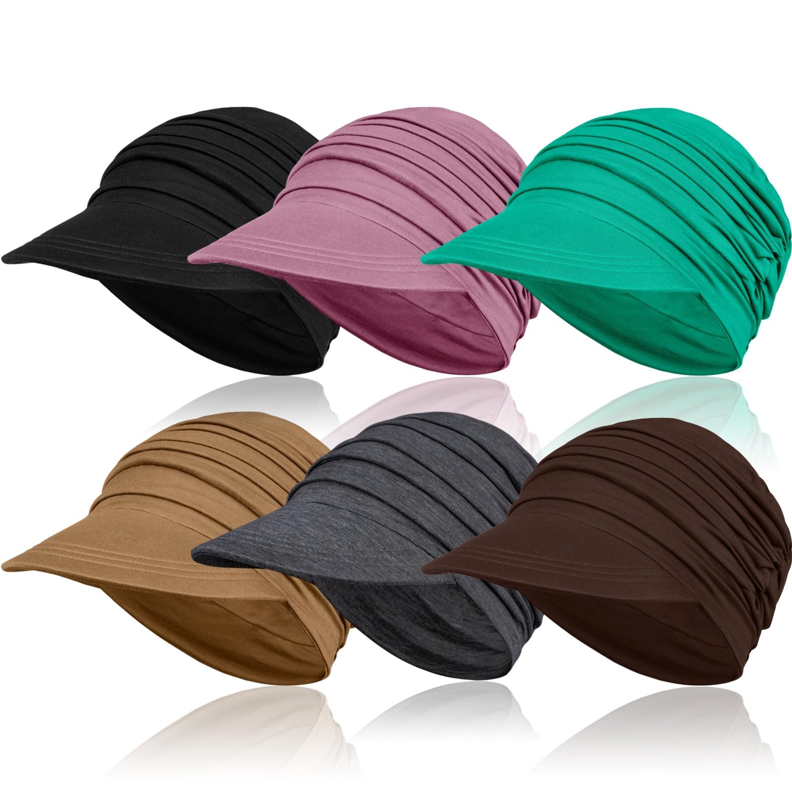 Wimnkuv 6 Pieces Soft One Size, Black+brown+pink+green Zircon+dark Gray+khaki