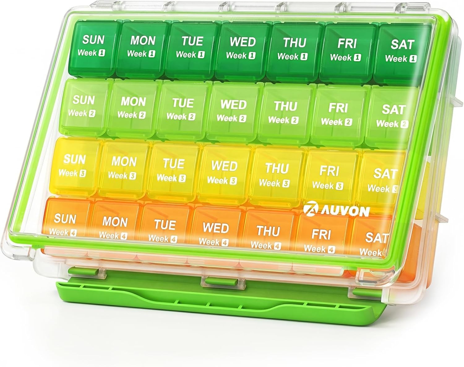 Moisture-Proof Monthly Pill Organizer Large 28 Days Pill Box Case with Removable