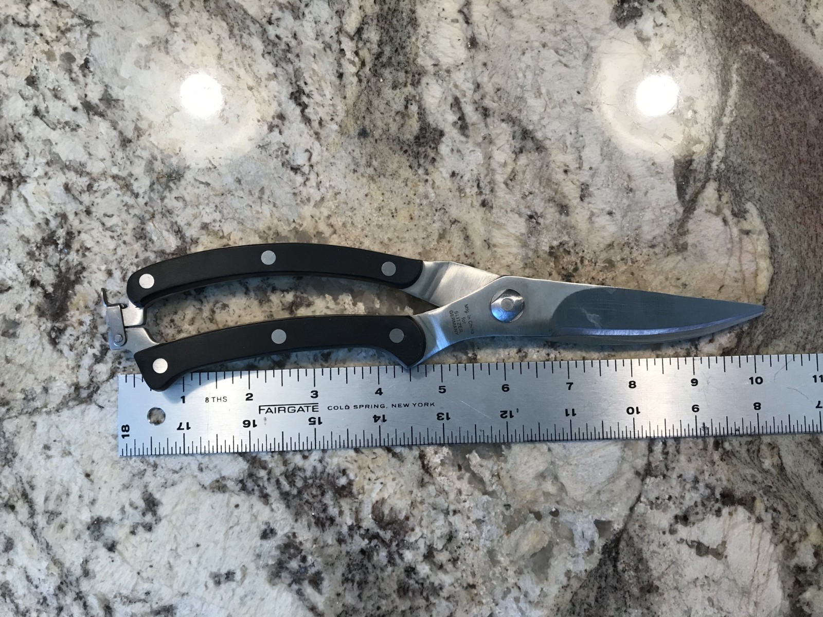Slitzer Kitchen Poultry Shears Black Handles Spring Loaded Safety Clip