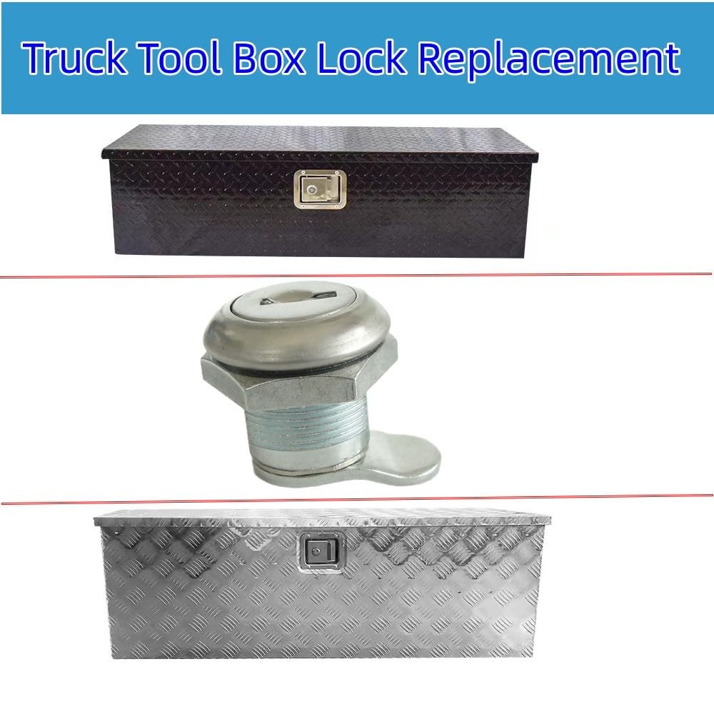 2 Pack Truck Tool Box Lock Replacement with Keys pickup toolbox latch Cylinder,
