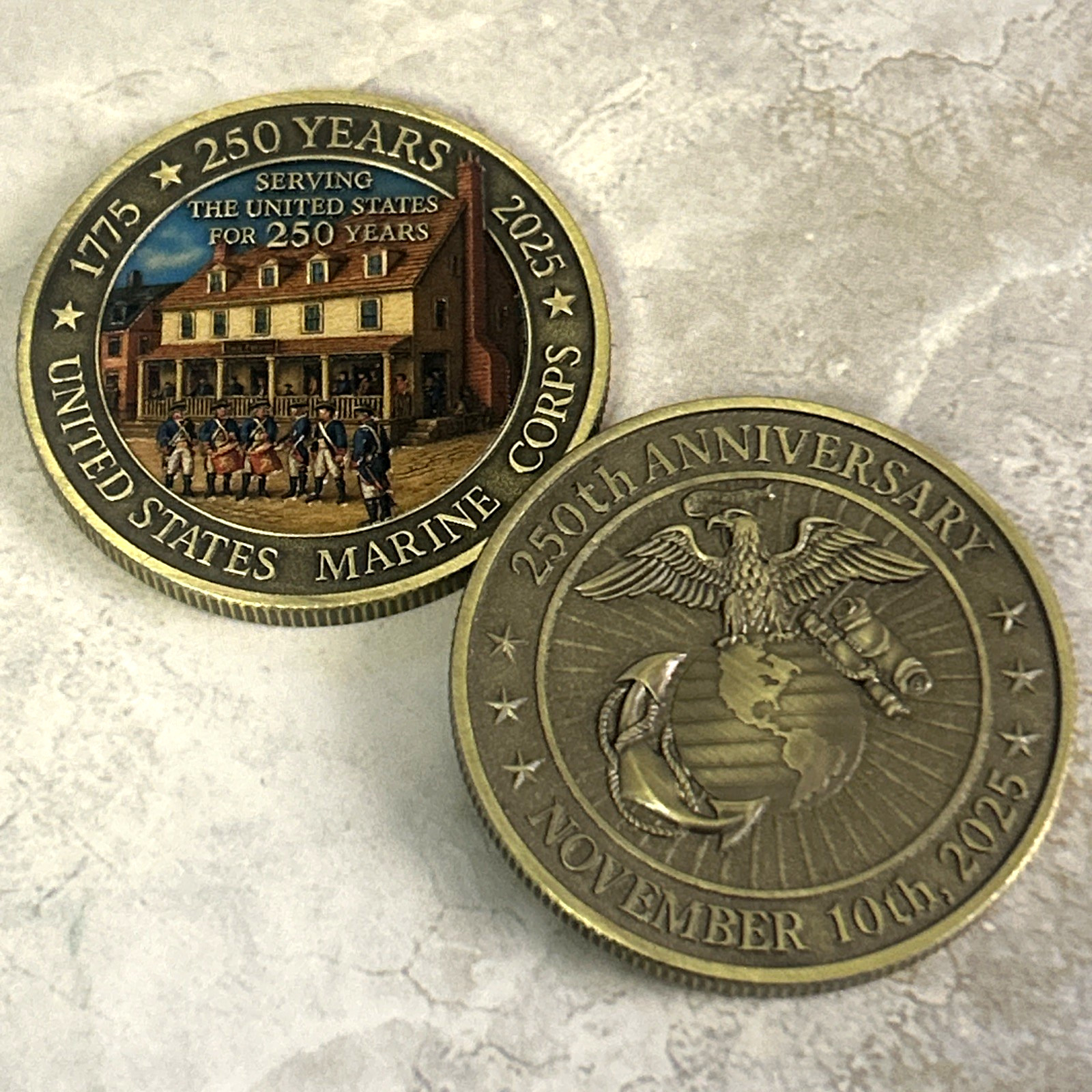 Challenge Coin Collectible Medal US Marine 250th ANNIVERSARY, Commemorative Coin