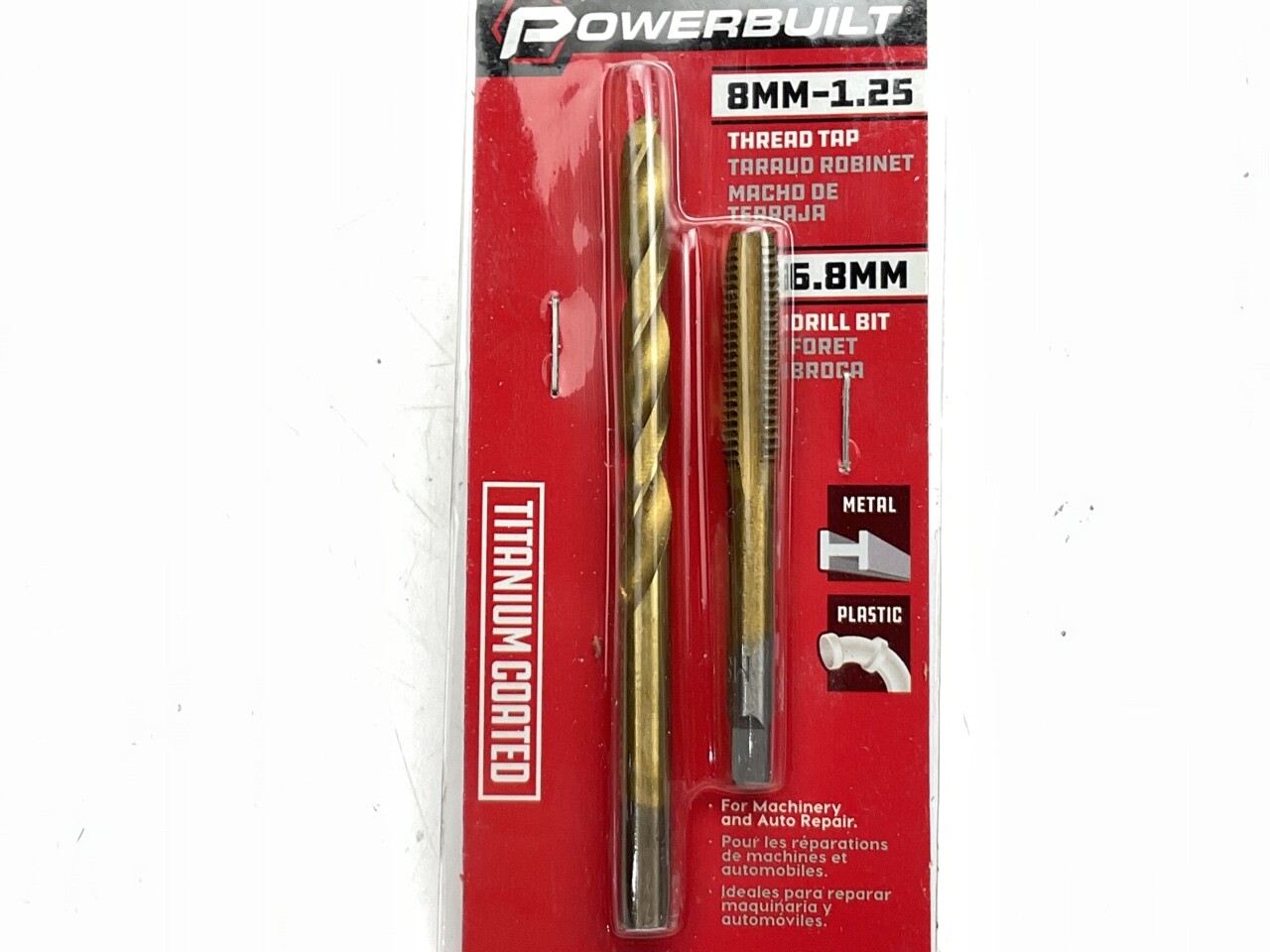 Powerbuilt 642490 8mm-1.25 Tap & 6.8mm Drill Bit