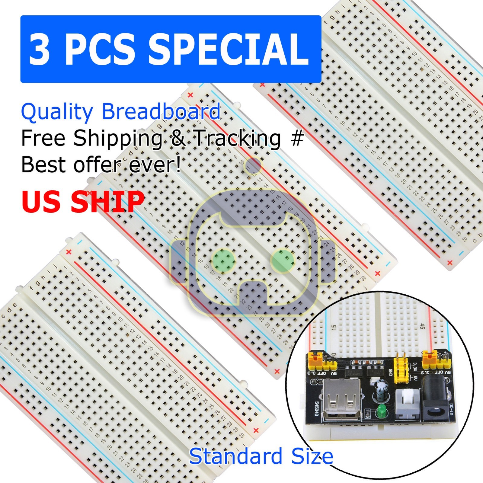 3X Mini 400 Point Solderless Prototype PCB Breadboard Protoboards US