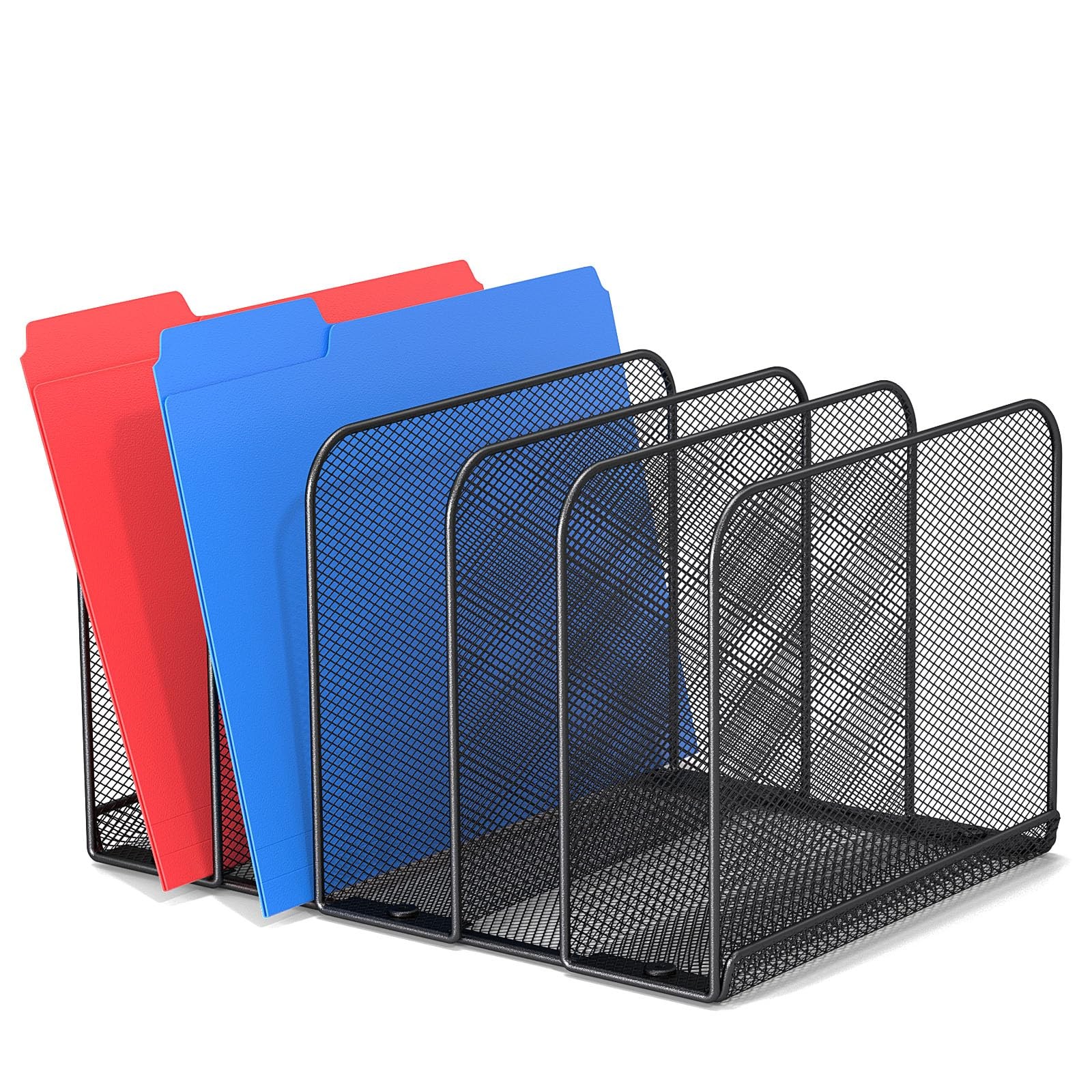 TOPCJ 5 Sections Desk File 12.2 x 9.05 x 7.87 inches, Black