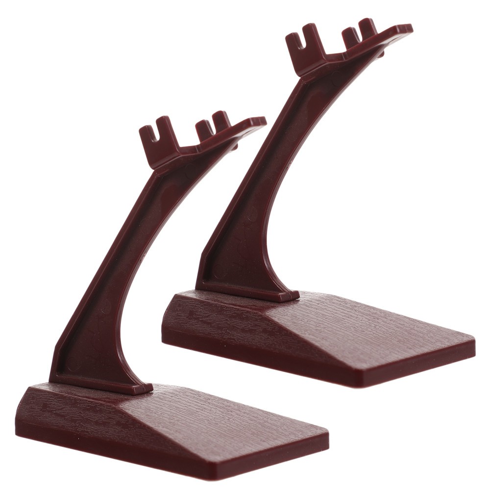 2Pcs Grey Plastic Aircraft Model Display Stand Durable Desktop Storage Rack