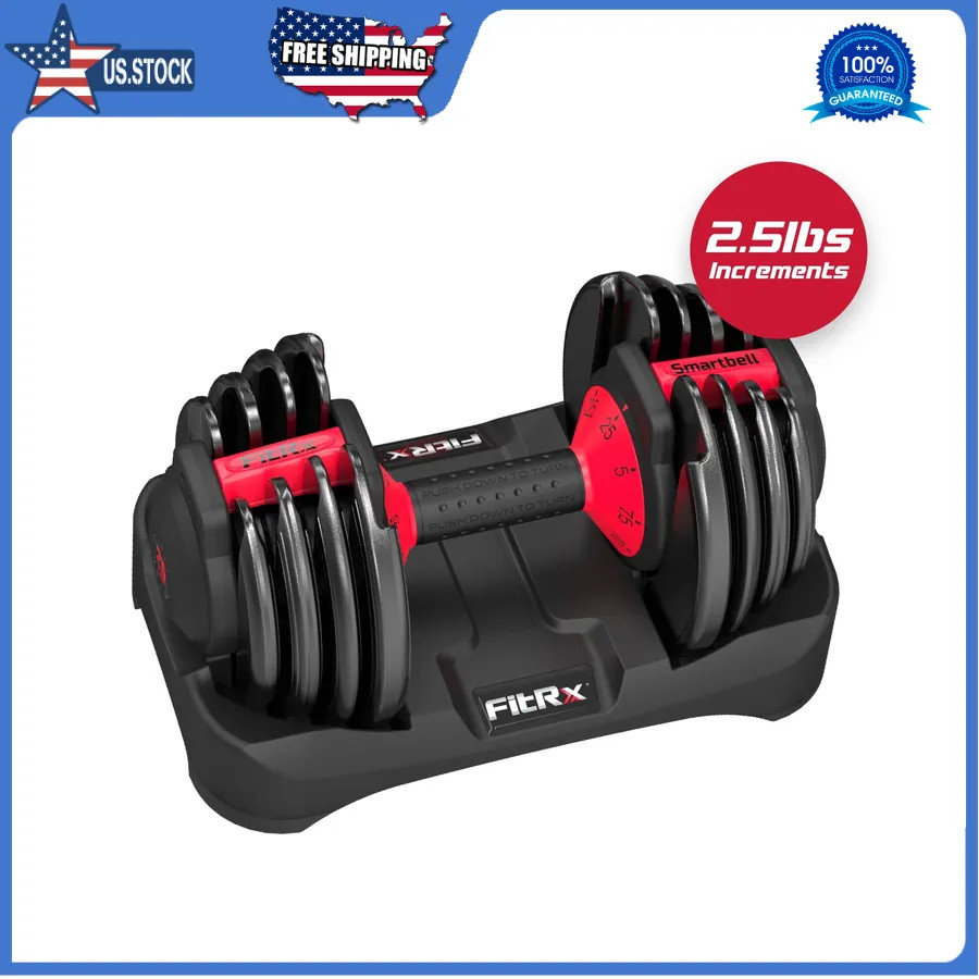 FitRx SmartBell 9 in 1 Adjustable Dumbbell 25 lb Weight