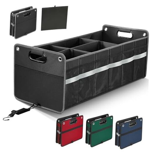 Car Trunk Organizer, Car Storage Organizer, Collapsible Multi 100L Black