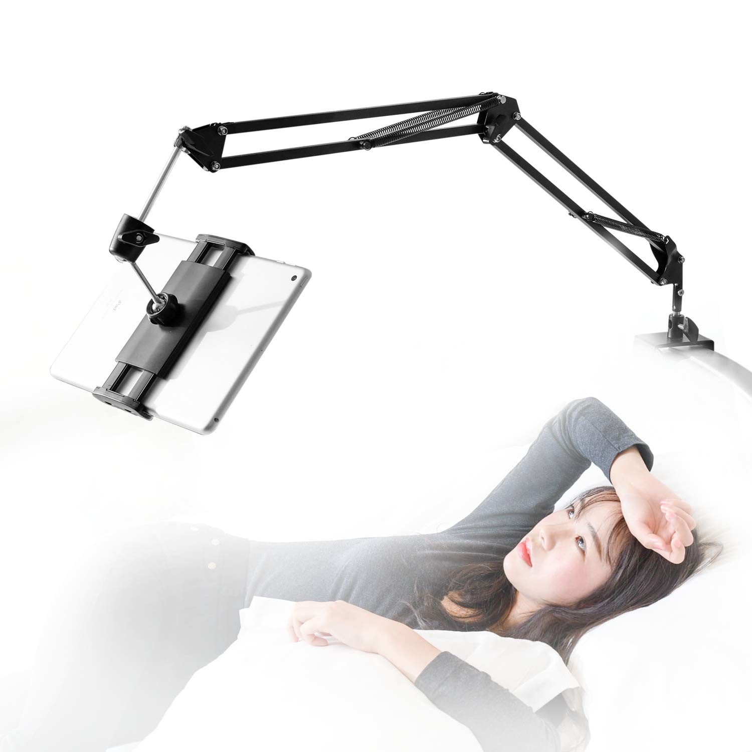 Tablet Stand for Bed,360 Degree Rotating Bed Tablet Mount Holder Stand with A...