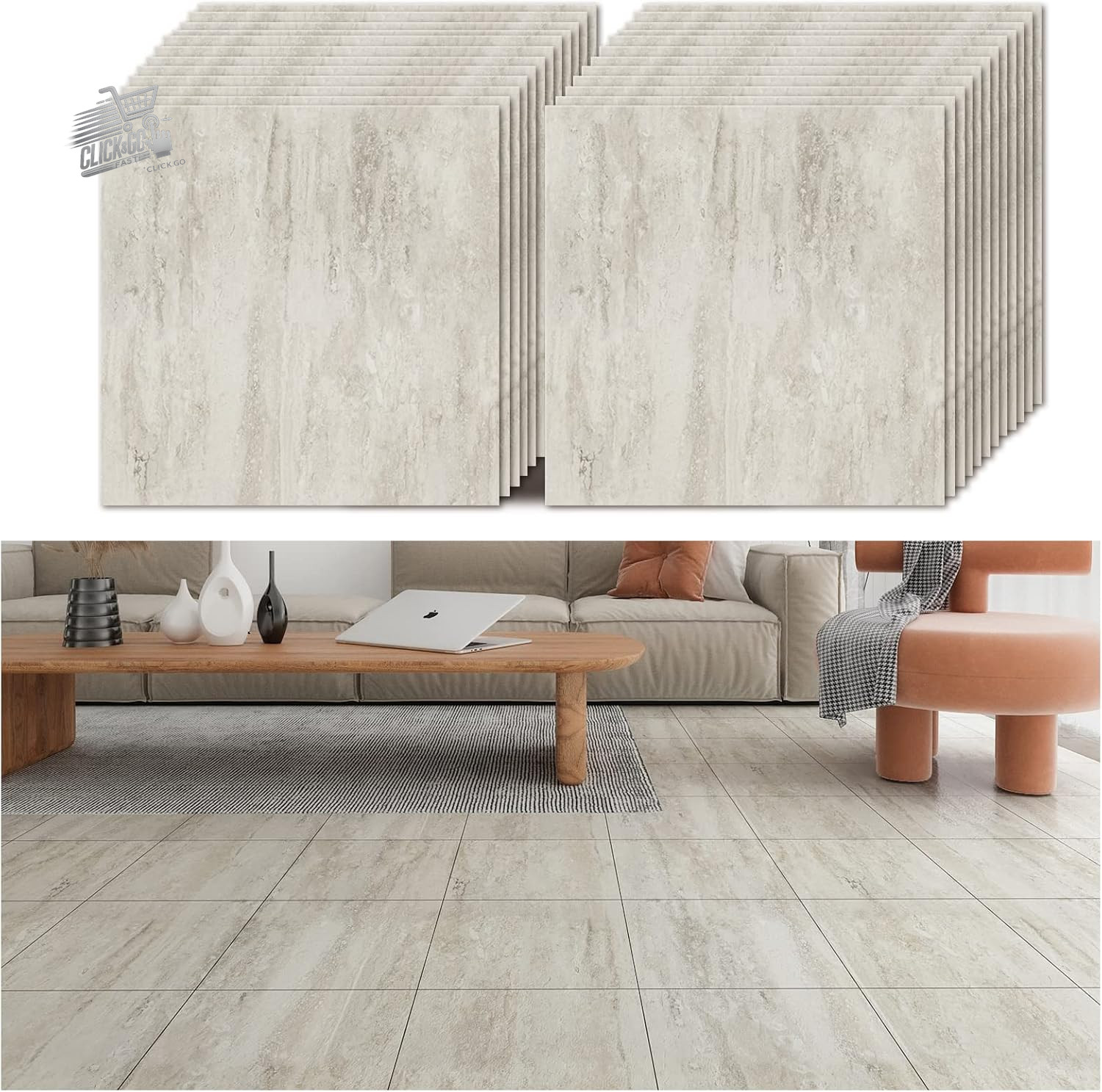 PVC Floor Cement Effect Wallpaper Industrial Tile Stickers
