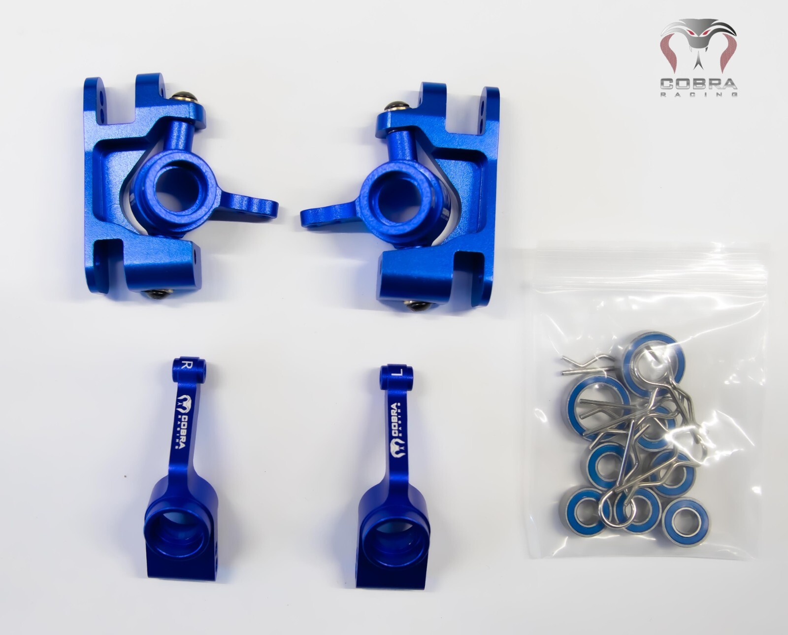 Traxxas SLASH 4x4 Aluminum Steering knuckles Caster Block + Rear Axle Carrier Bl