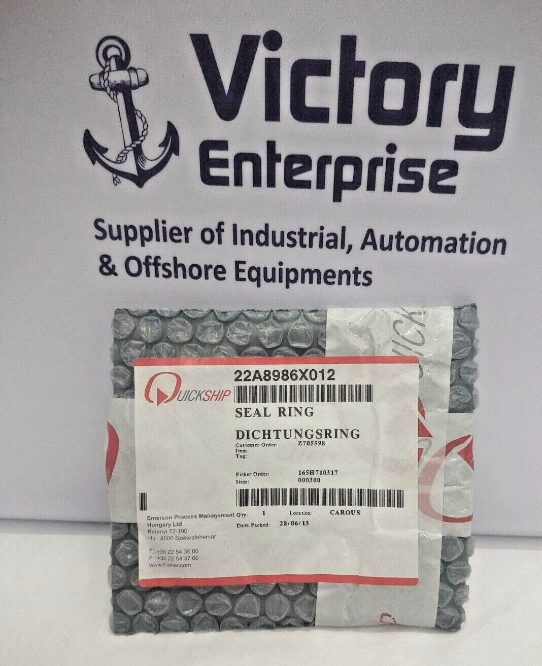Emerson  Fisher  22A8986X012  Seal Ring    Expedite Shipping New Sealed