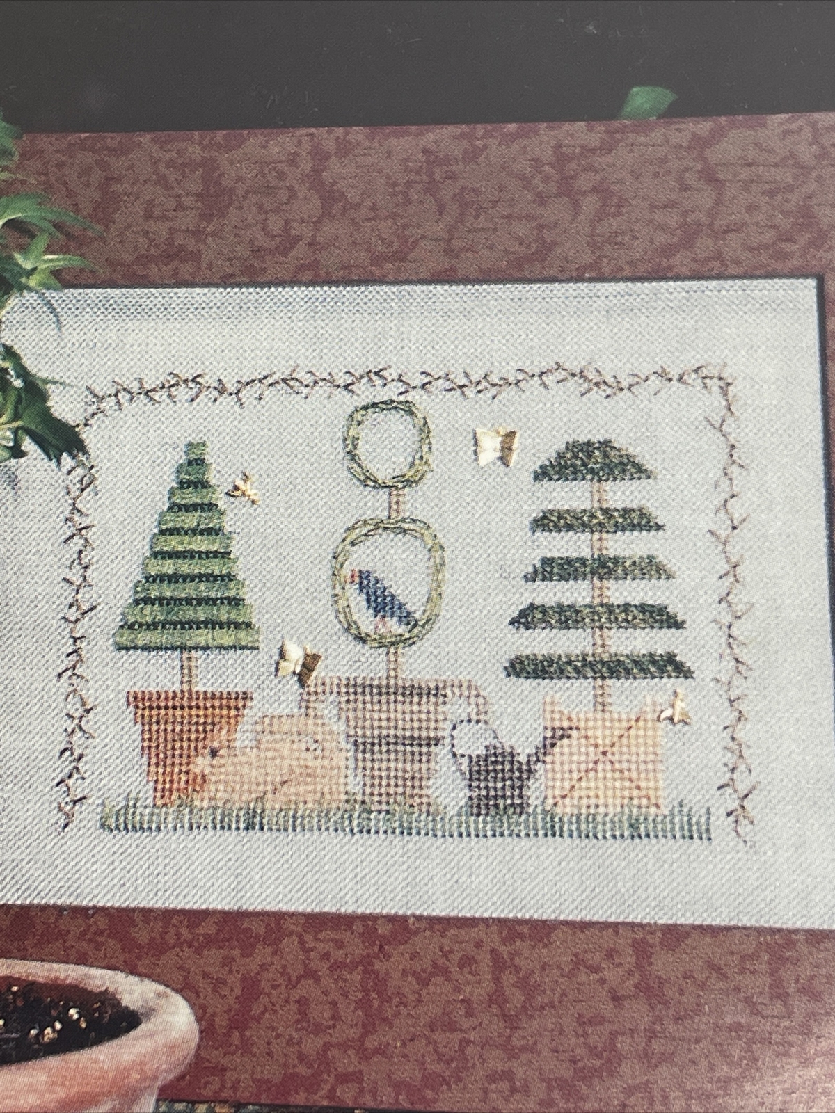 Homespun Elegance Topiary Trio Cross Stitch Pattern