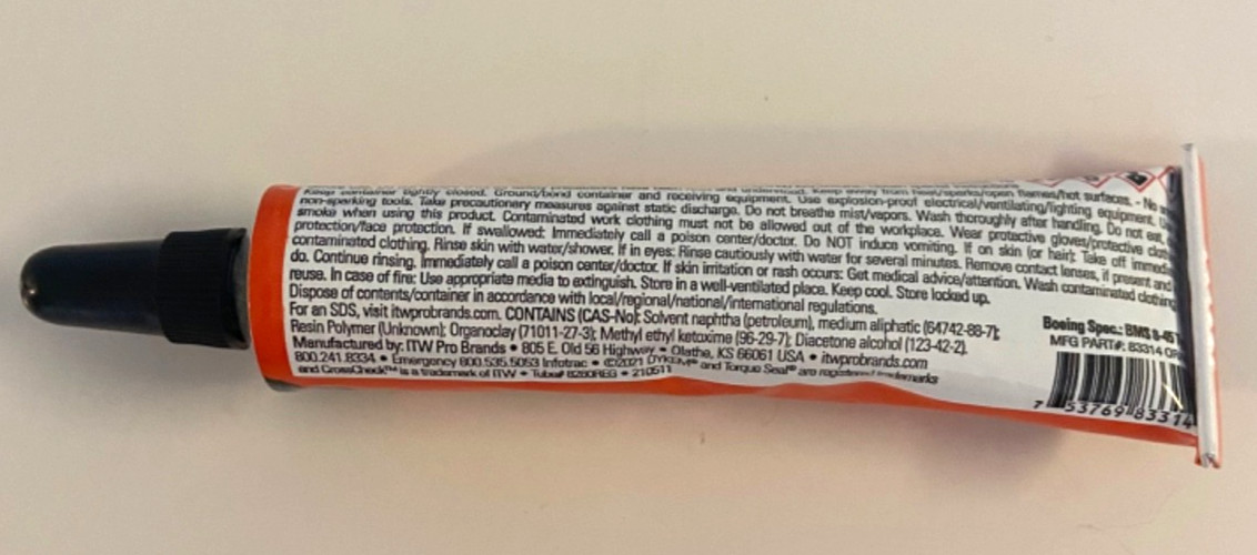 Dykem Cross Check Tamper Proof Torque Stripe Seal Indicator Paste Marker Orange