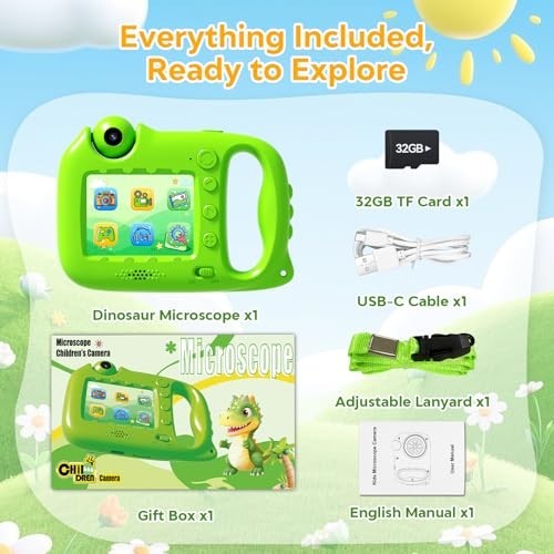 Microscope for Kids, 1000X Handheld Digital Microscope with 2.4" IPS Screen,...