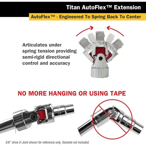 Titan 85154 Auto Flex Universal Joint Extension Adapter Set, 3 Pieces