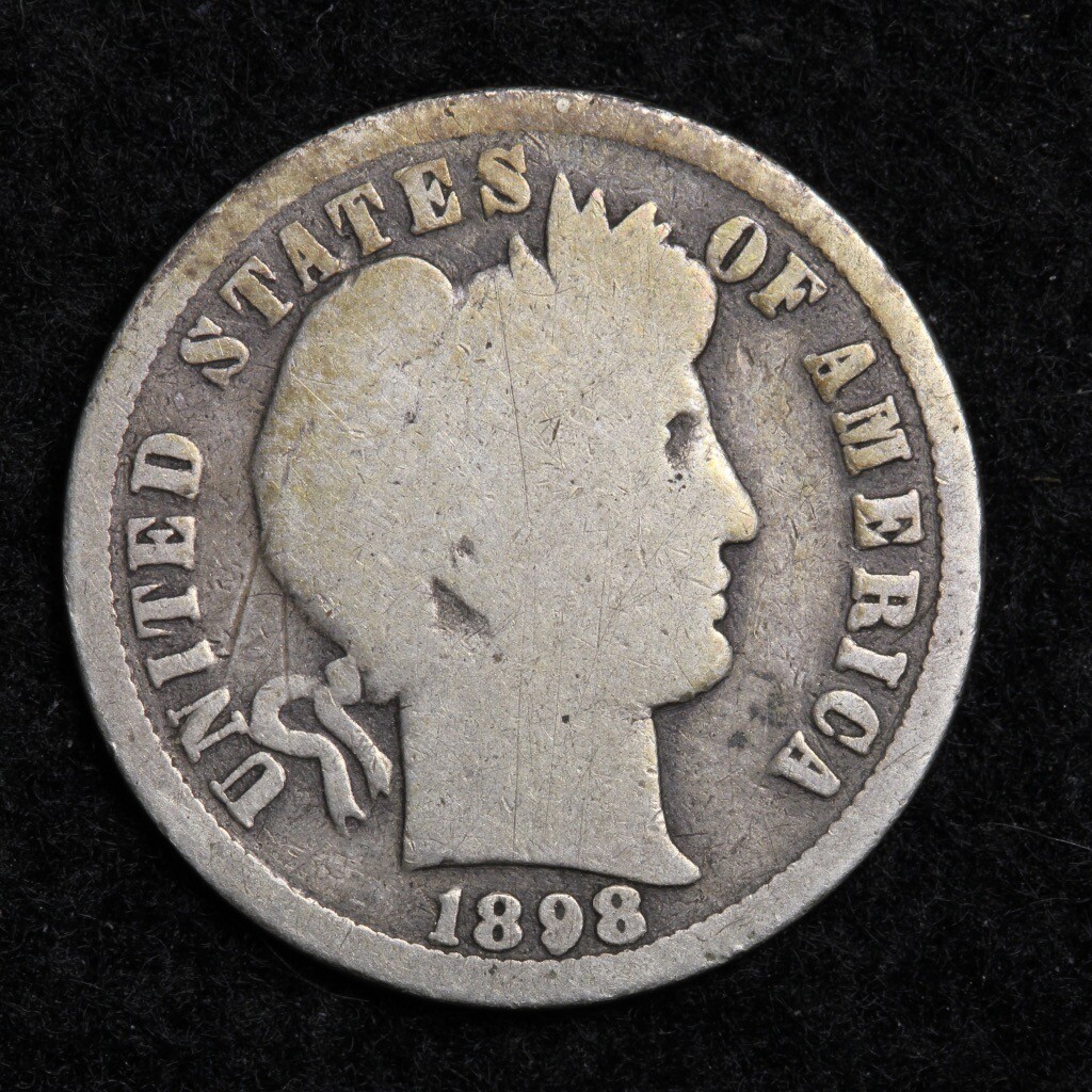 1898-O Silver Barber Dime GOOD FREE SHIPPING