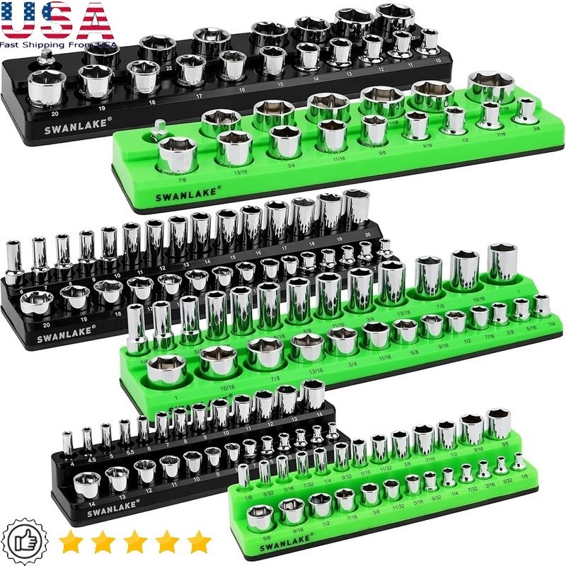 Heavy Duty Magnetic Socket Organizers Set 143pcs ABS Tool Storage Organizer New