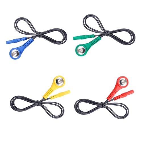 4 PCS Electrode Lead Wire Adapters 4 Colors Replacement Electrode Quick