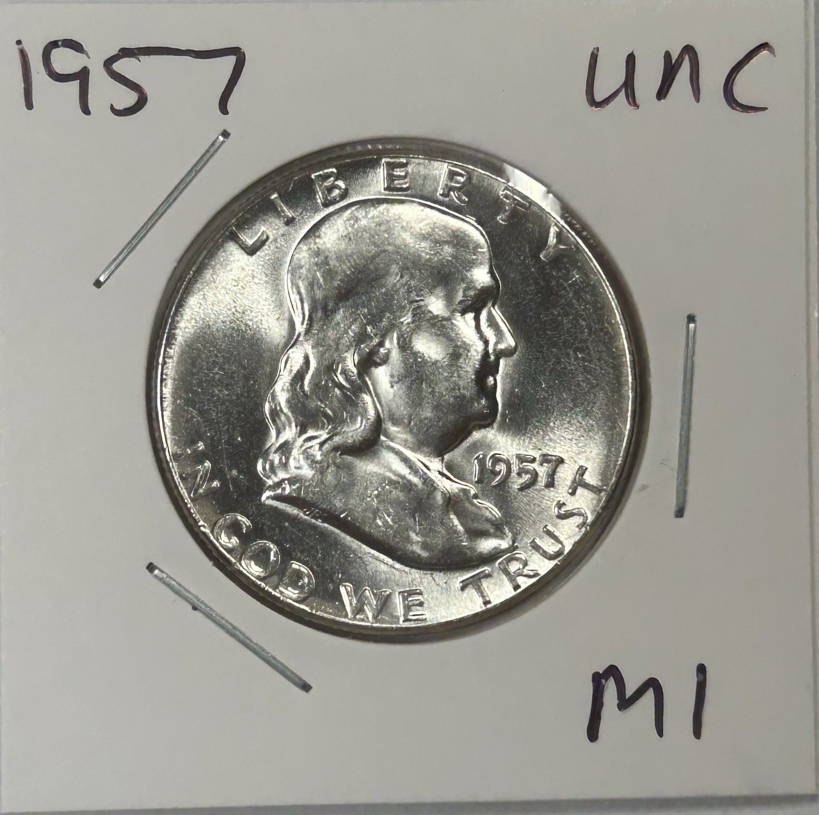 1957 Franklin Half Dollar Coin Uncirculated