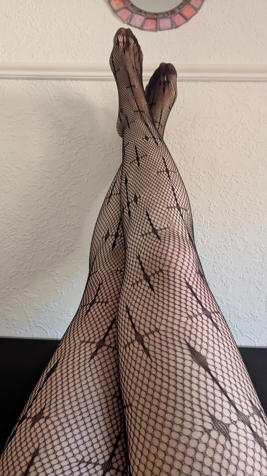Holy Cross Net Tights Stockings Pantyhose Goth Gothic Halloween Vampire