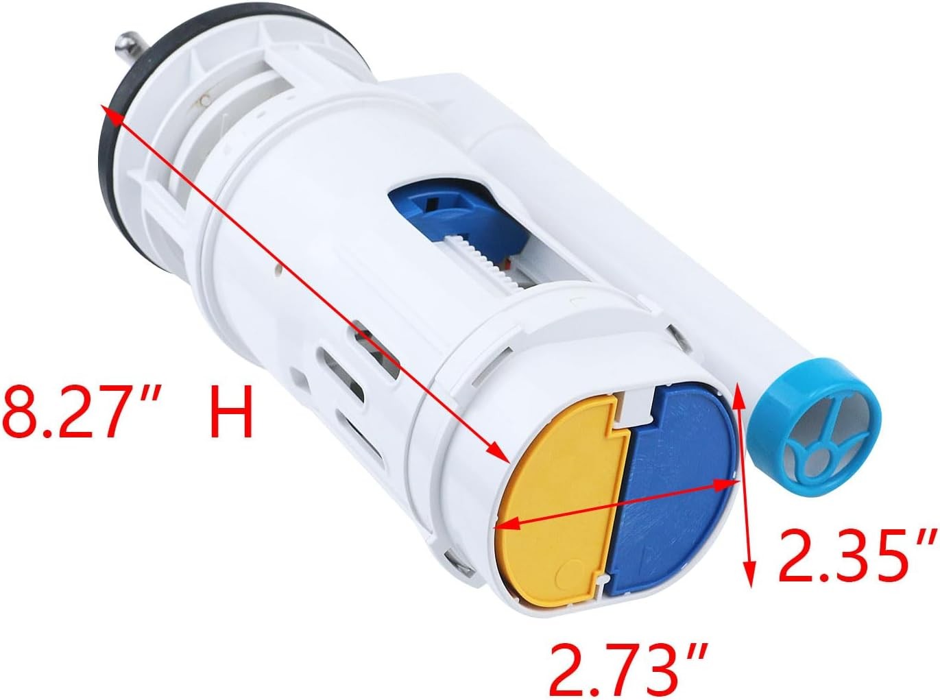 T Tulead Toilet Dual Flush Valve, Fill Push Button, Button: 2.24