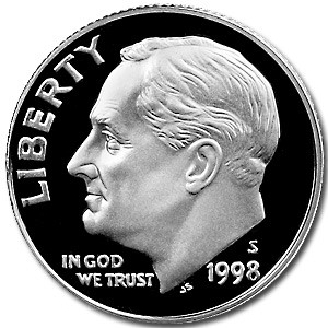 1998-S Silver Roosevelt Dime Gem Proof