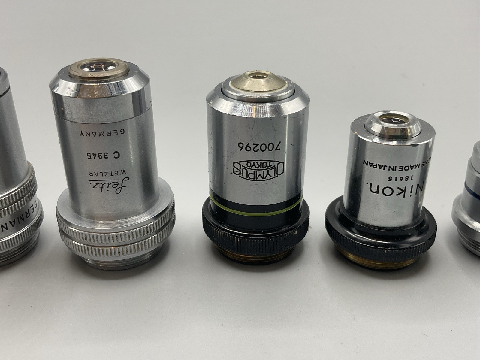 Lot Of 7 Microscope Objectives: Nikon Zeiss Leitz Olympus Beck