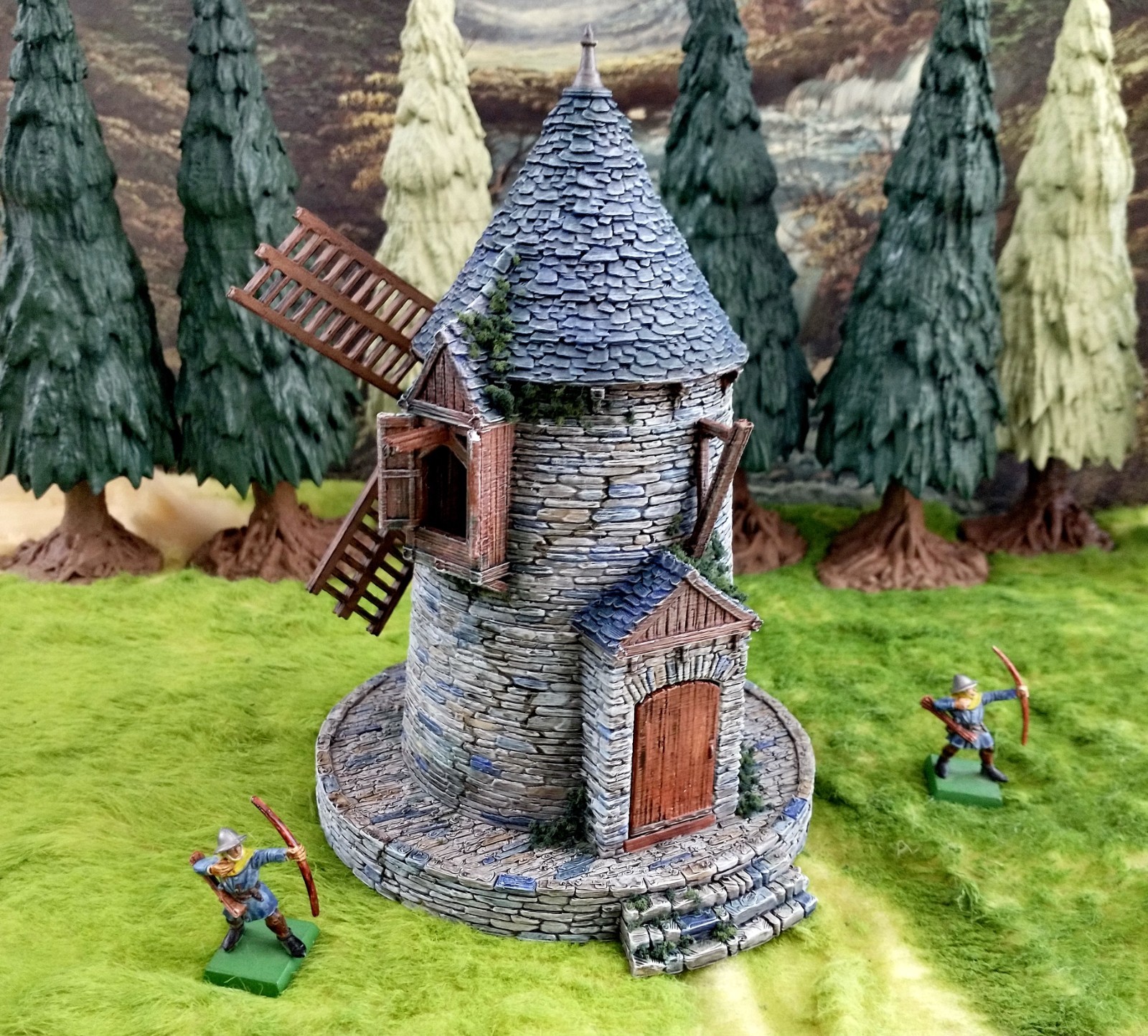 Painted Windmill 28mm Village Terrain Somerset Warhammer D&D Bolt Action WWII