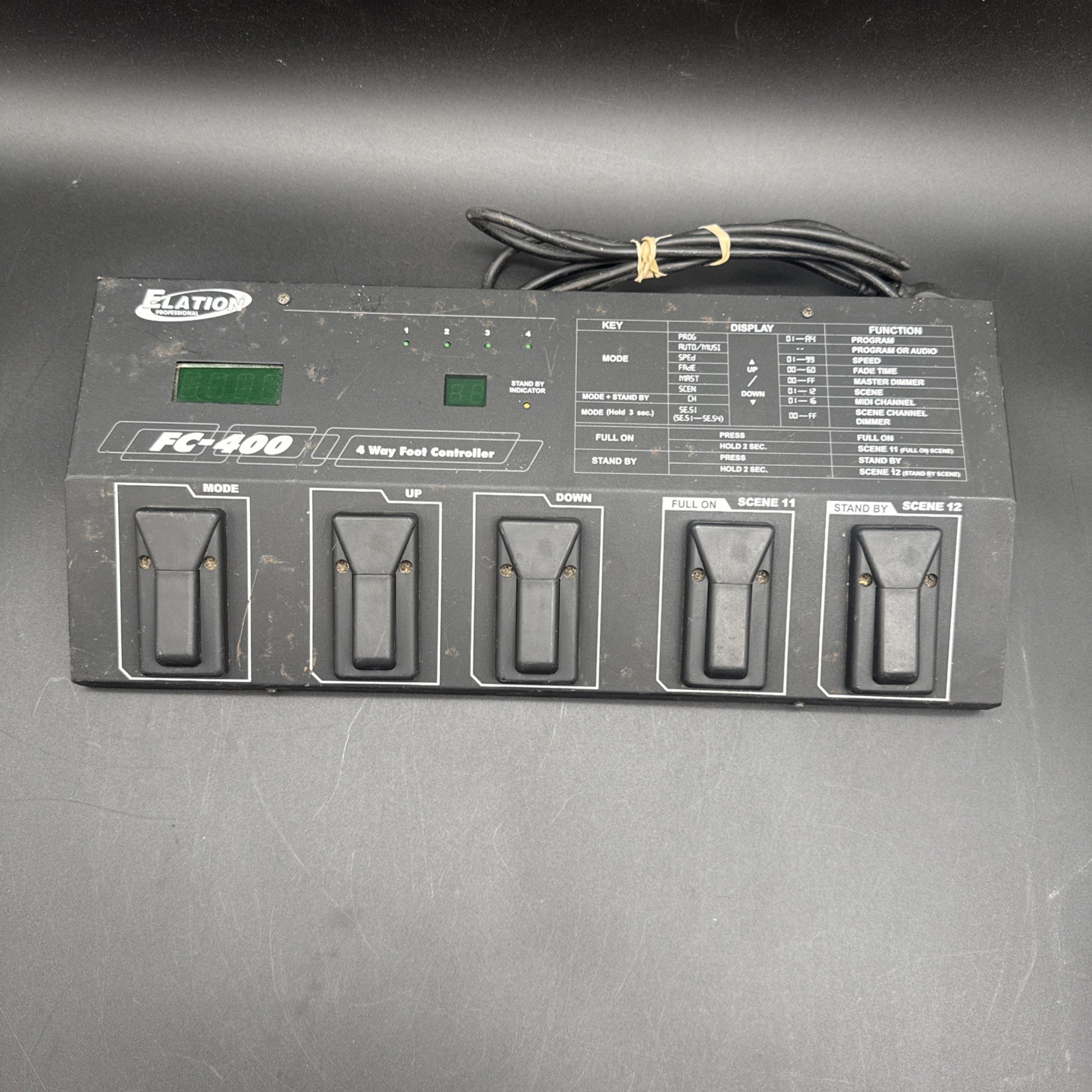 Elation Professional LSC FC-400 Stage Lighting DMX Foot Controller Untested