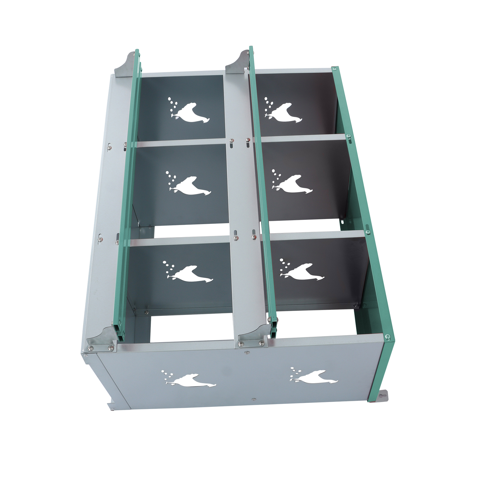 Durable 6 Compartment Chicken Nesting Boxes Metal Poultry Nest Box Wall Mount