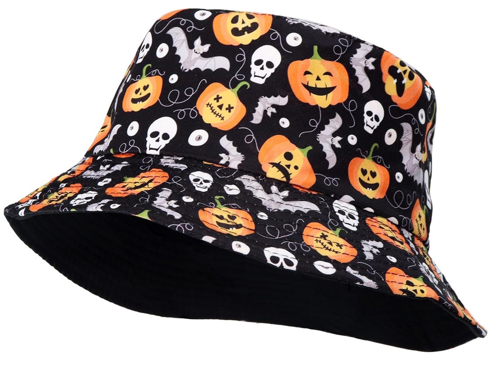 Halloween Bucket Hat Beach Sun Hat Funny Fishing Hat for Women, Reversible Do...