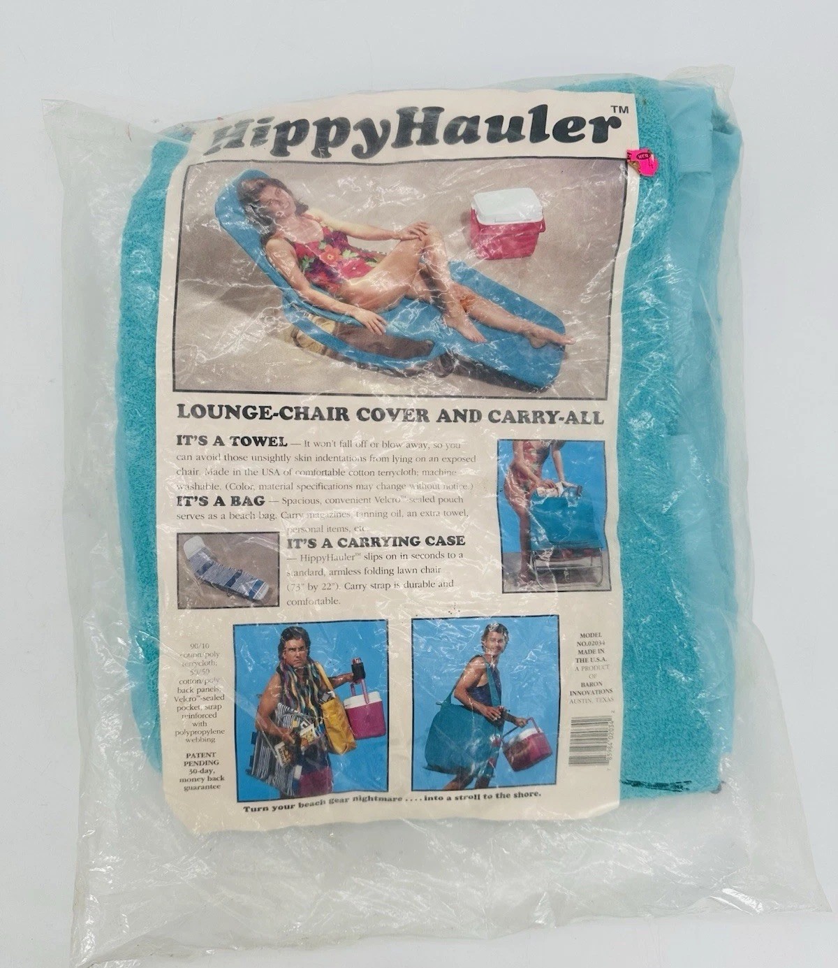 Vintage 90s Hippy Hauler Lounge Chair Cover & Carry-All Beach Pool NEW RARE