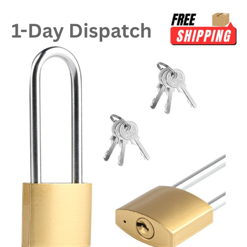 2 PCS 4.2 Inch Brass Padlock Heavy Duty Keyed Lock Waterproof Storage Lock Set