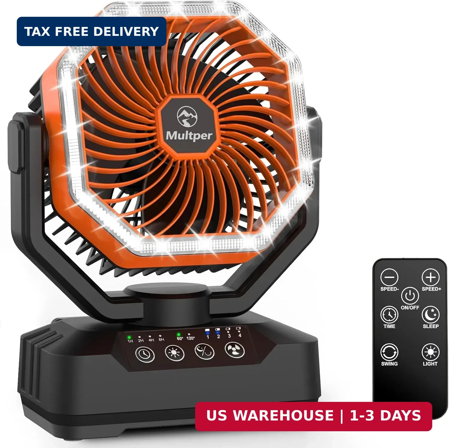 20000mAh Camping Fan, 4 Speeds Battery Powered Fan for Tents, Up to 70H Cooling