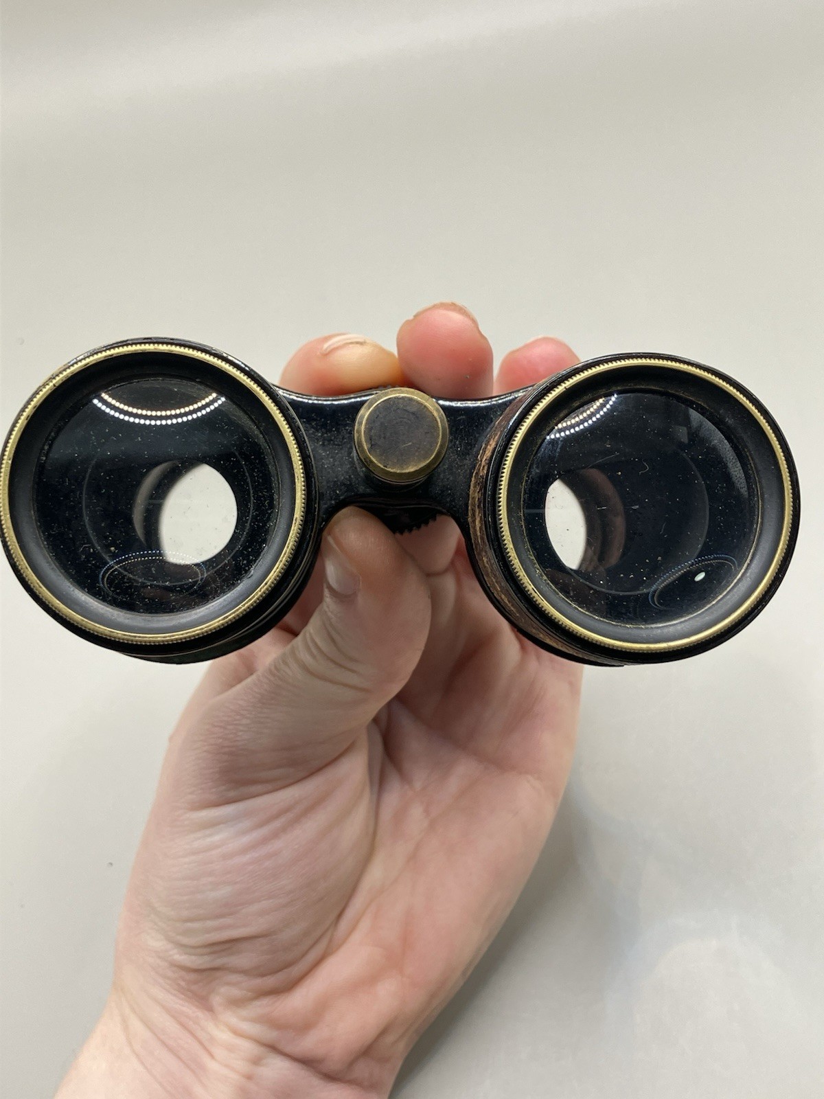 Antique Brass Binoculars Opera Crescent Field Class Long Range Leather