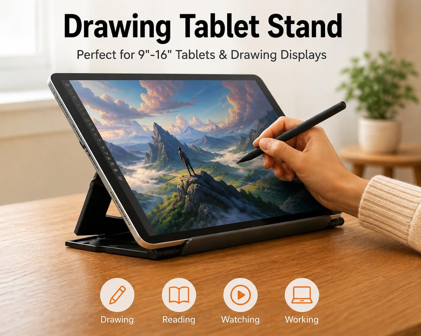 MAX SMART Tablet Drawing Stand, Digital Drawing Pad Stand, Foldable, Adjustab...