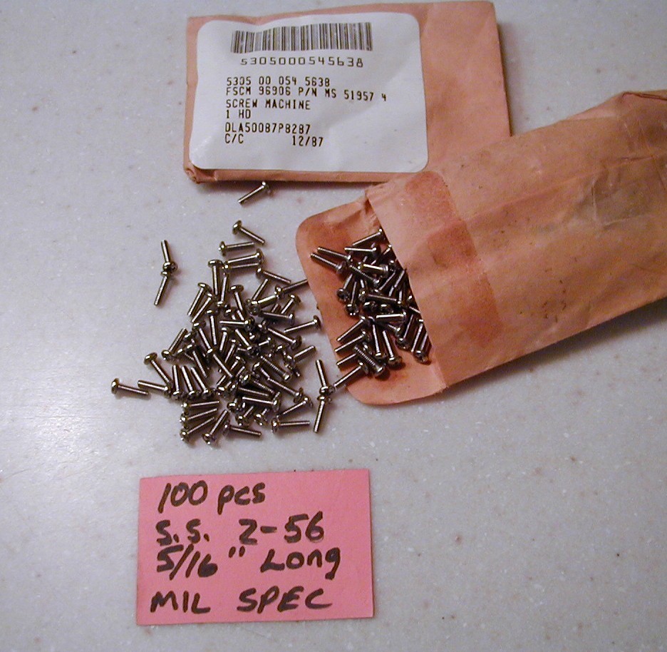 MIl Spec #2-56 Stainless Steel Screws Phillips head 5/16 in long 100 pcs NOS