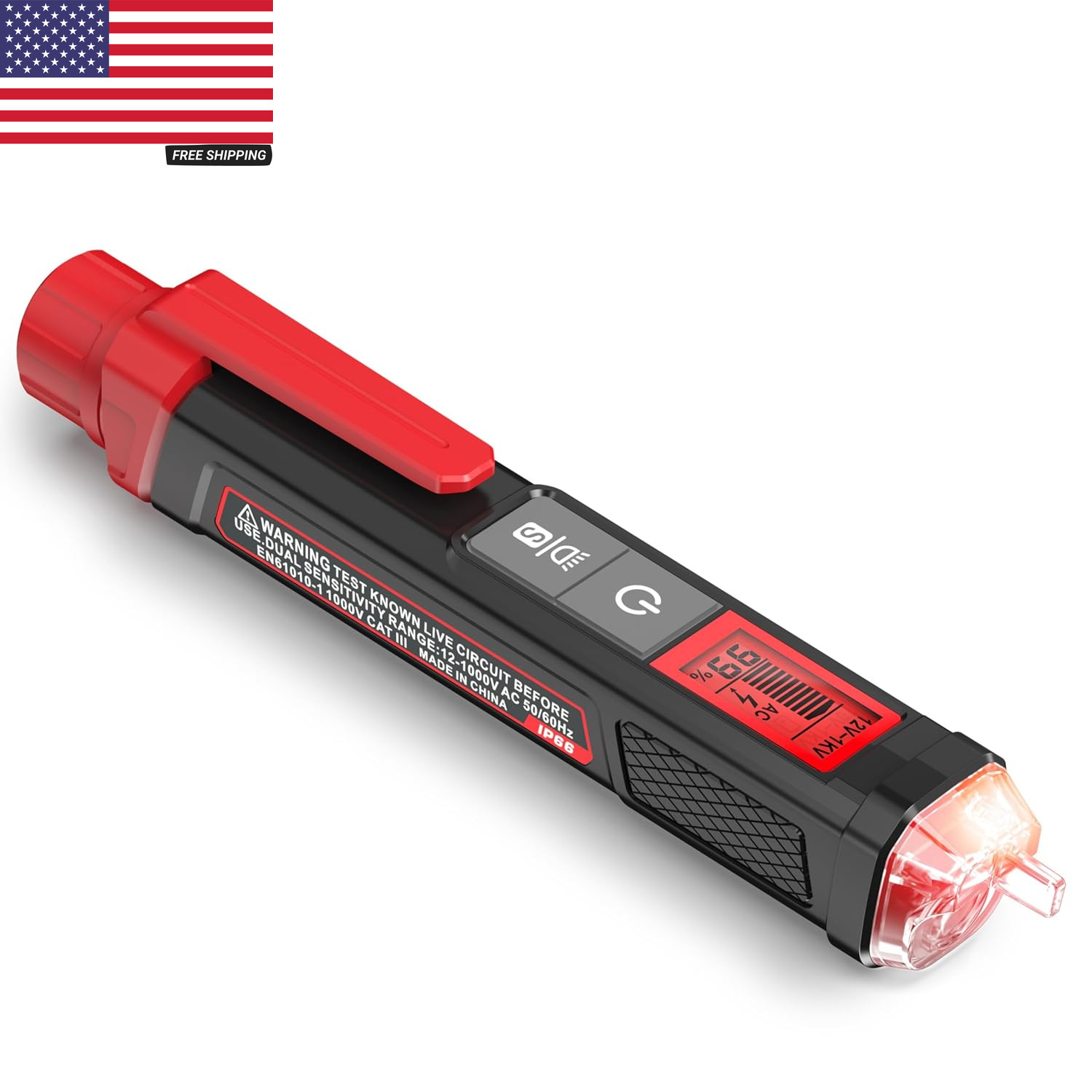 Voltage Tester/Non-Contact Voltage Tester with Signal Percentage, Dual Range AC
