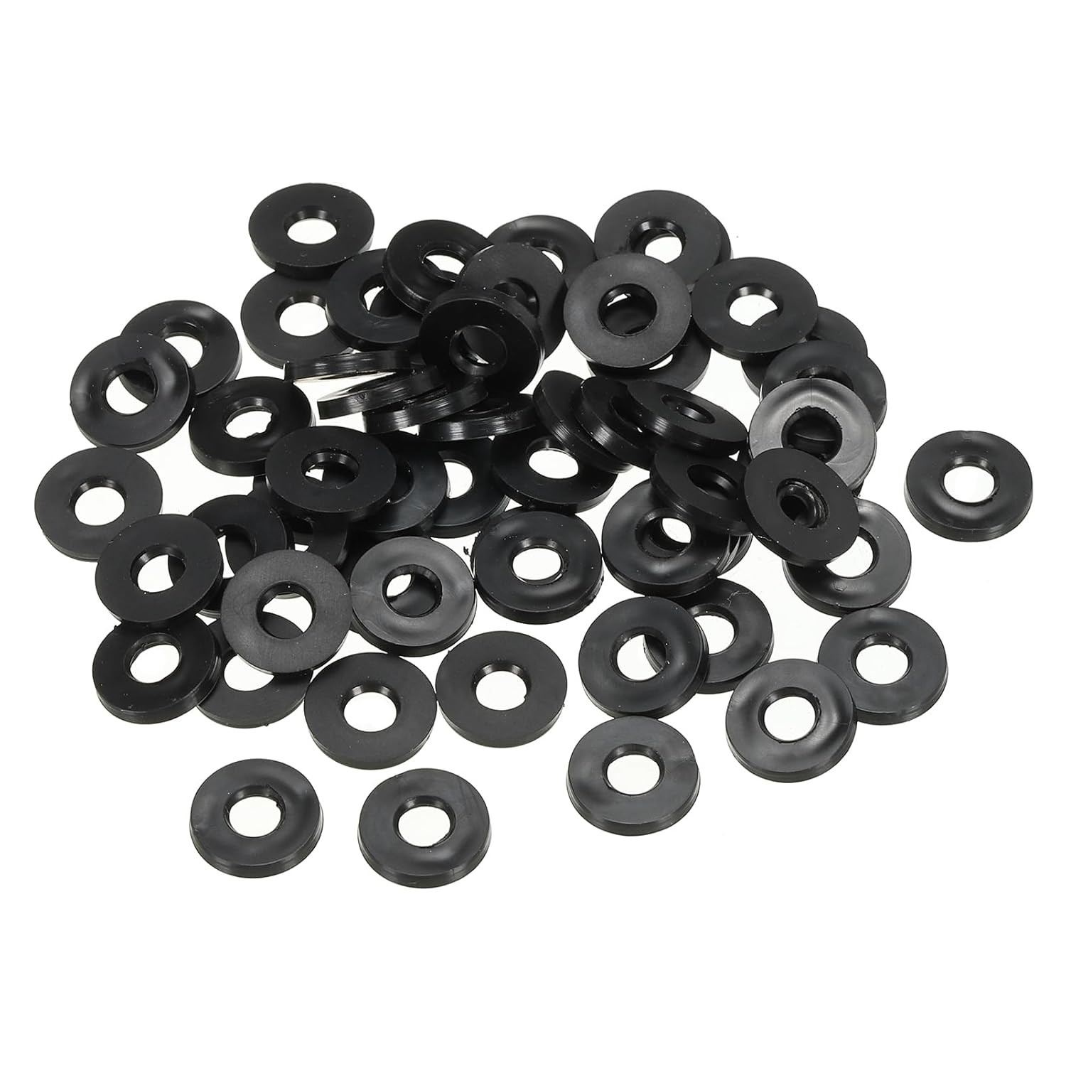 PATIKIL M5 Rubber Flat Washer, 100 Pack 5mm ID 11mm OD 1.6mm Thick 5x11x1.6mm