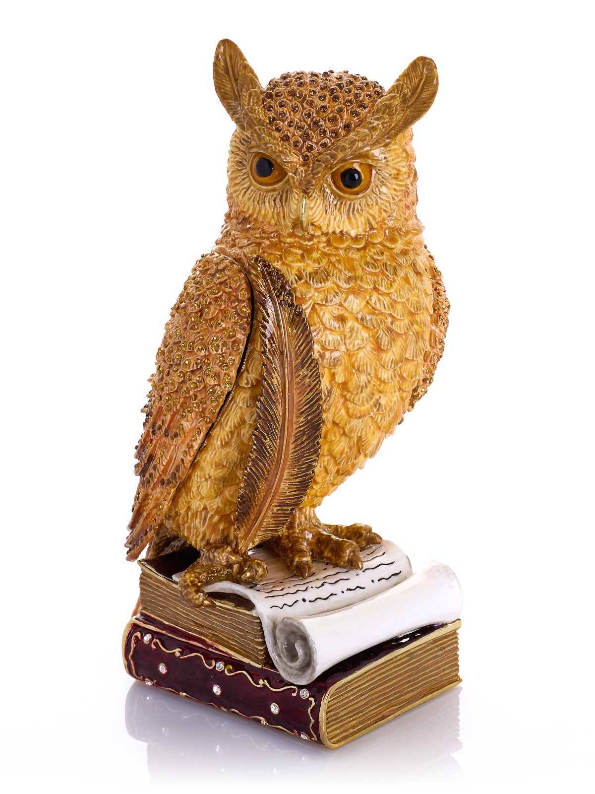 Keren Kopal Large Limited Edition Wise Owl Trinket box with Austrian Crystals