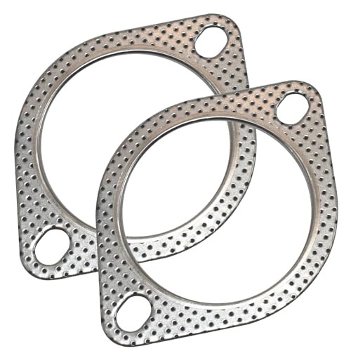 2 Pieces Car Exhaust Gasket High-Temperature Exhaust Flange Gaskets 3.0 Inches
