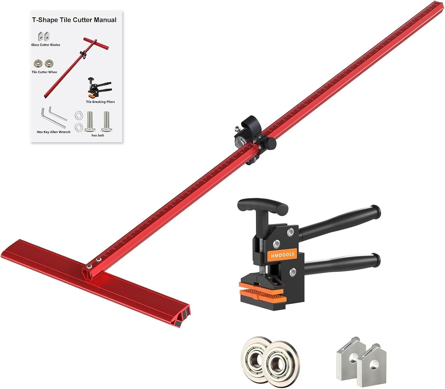48" Professional Manual Tile Cutter with Pliers & Blades for Ceramic Work