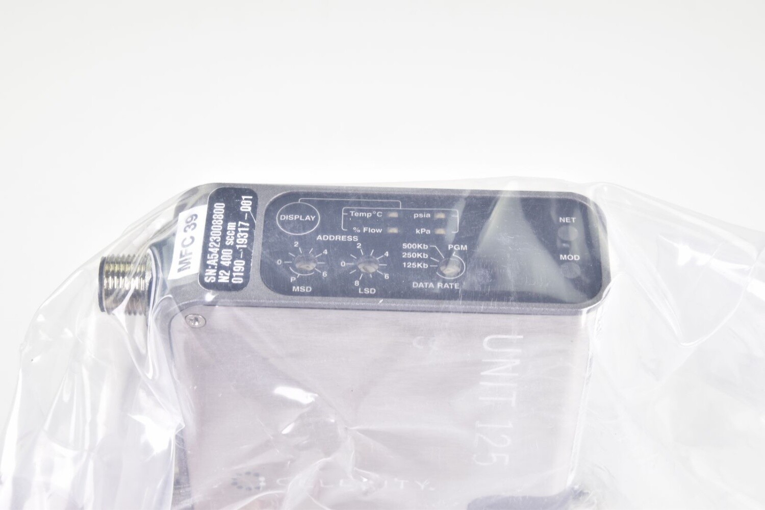 CELERITY 0190-19317-001, IFC-125C, Mass Flow Controller, 400sccm-N2