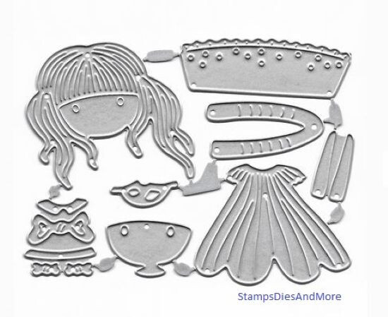 LITTLE GIRL PAPER DOLL Metal Cutting Die Holiday Card Making Scrapbook Pages