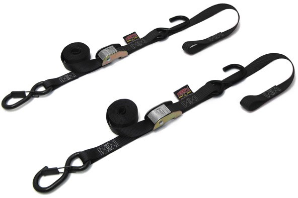 Powertye Cam Buckle Tie-Down Spring Hook Soft-Tye 1x6 Ft Black 23622-S Universal