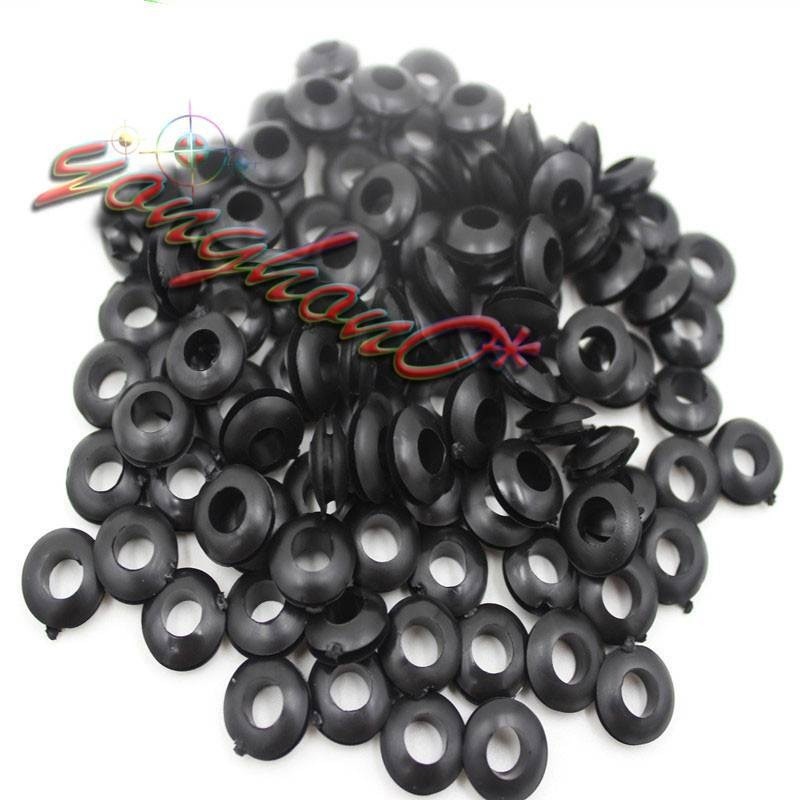 50 pcs rubber cable wire cord grommets 8mm x 15.0mm black #lk