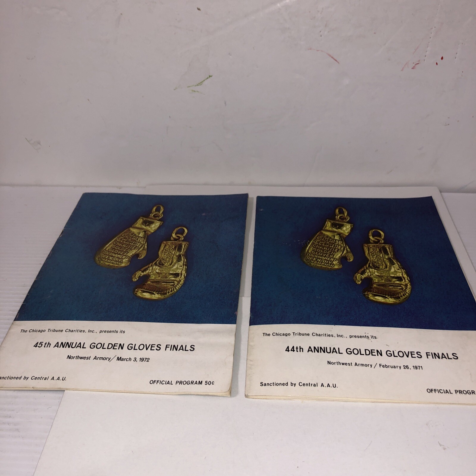 44,45th Annual Golden Gloves Finals Official Programs Feb 25,1971& March 3, 1972