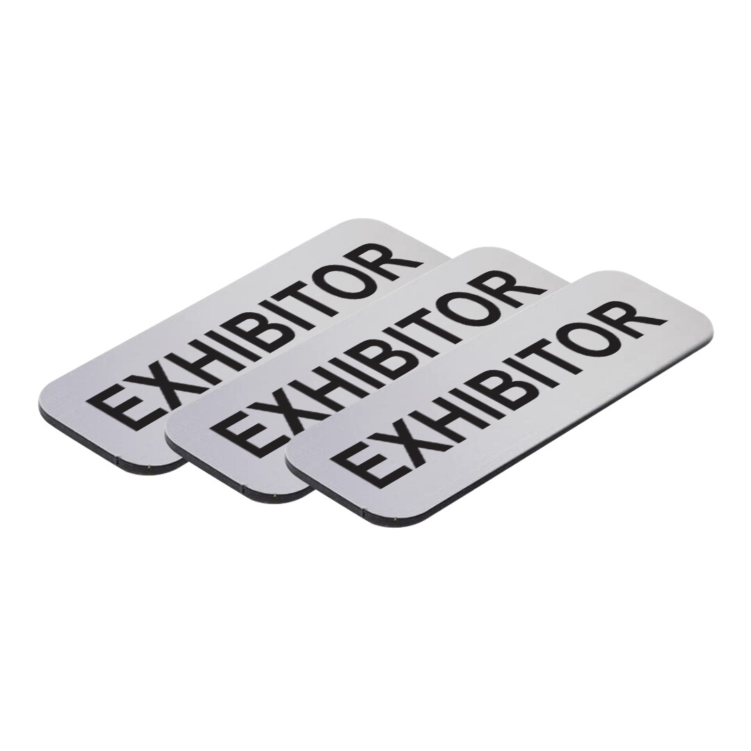 Exhibitor 1 x 3" Name Tag (3 Pack)