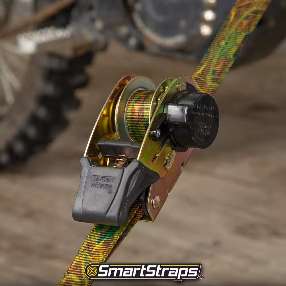 SmartStraps Ratchet Tie Down Straps 10ft x 1.5in Camo Retractable 2 Pack 1000lb
